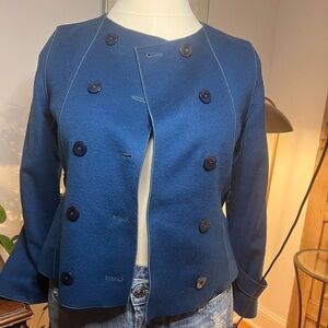 Doncaster Women's Navy Double-Breasted Blazer size 8p